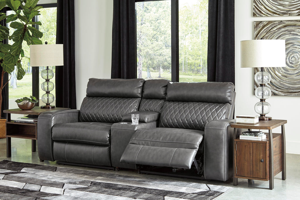 Samperstone sectional, 3-Piece Power Reclining Sectional Loveseat · 96 × 38 × 41 in, view 3
