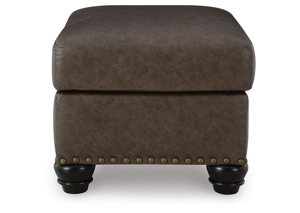 Roxmere Chair and Ottoman side view