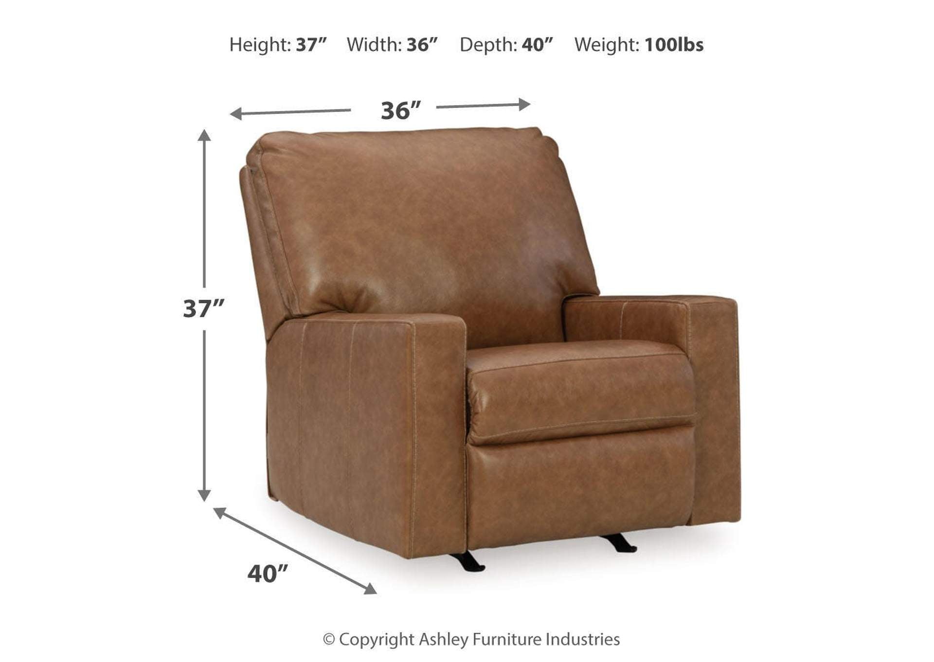 Bolsena Sofa, Loveseat and Recliner dimensions