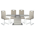 Glissand White and Gray 5-Piece Extendable Dining Set