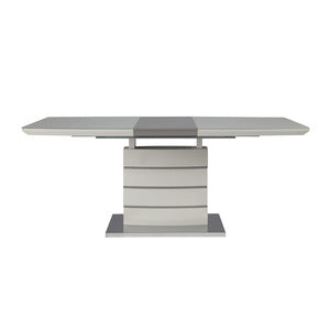 Glissand white and gray dining table front view