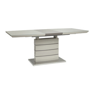 Glissand white and gray dining table side view