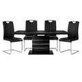 Glissand Black 5-Piece Extendable Dining Set