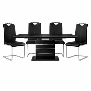 Glissand Black 5-Piece Extendable Dining Set