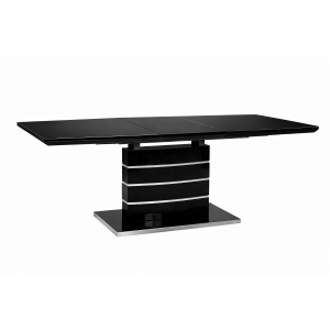 Glissand black dining table front view