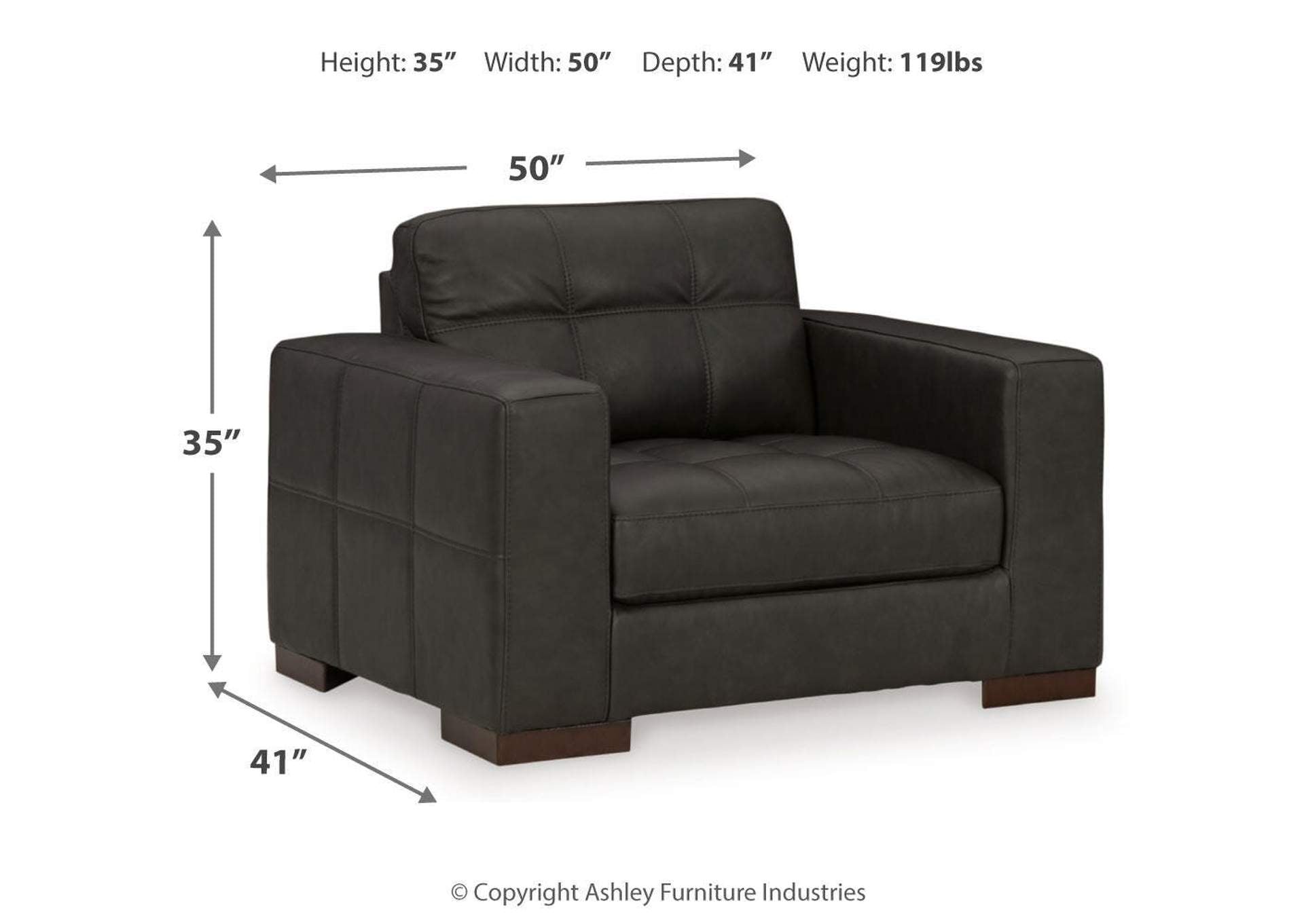 Luigi Chair and Ottoman dimensions