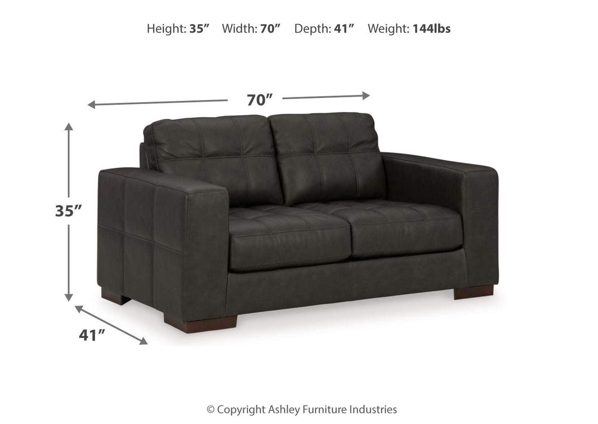 Luigi Loveseat dimensions