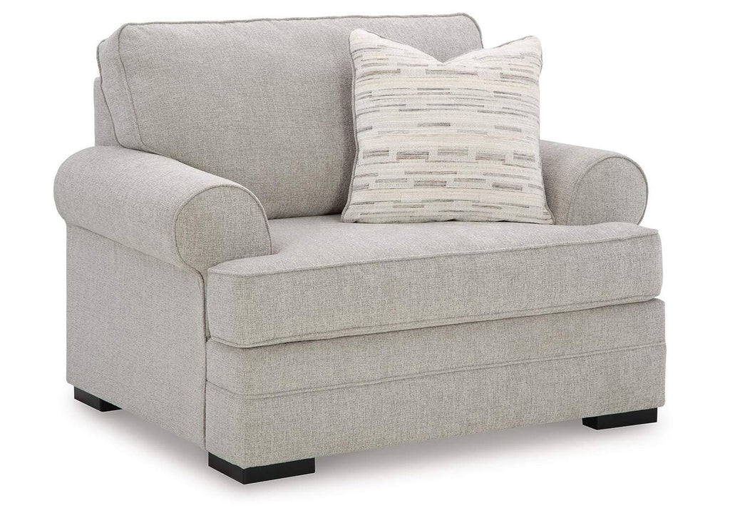 Eastonbridge Sofa Chaise, Chair, and Ottoman angled view