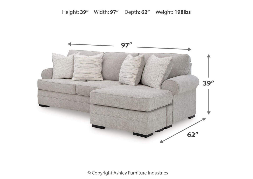 Eastonbridge Sofa Chaise dimensions