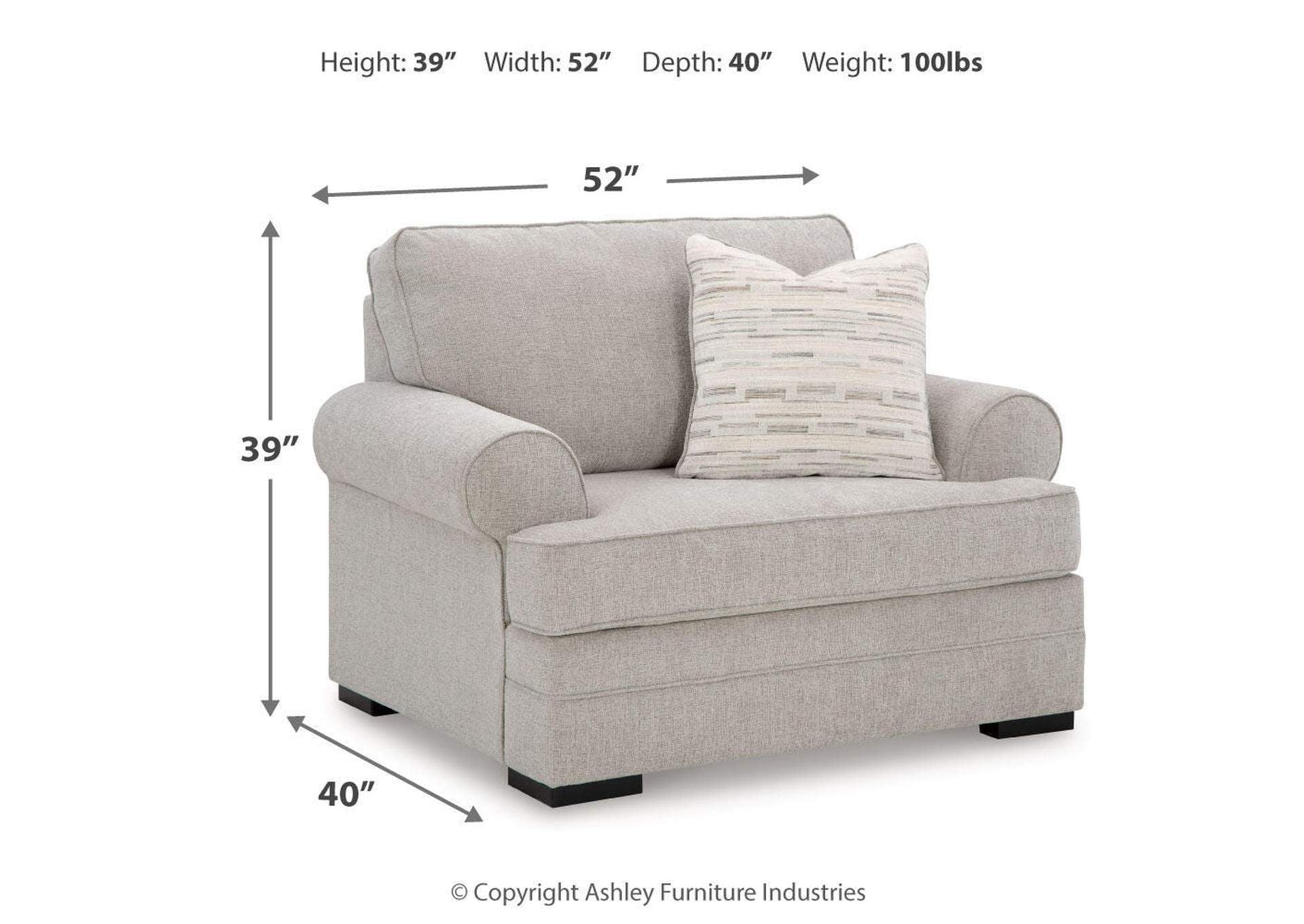 Eastonbridge Chair and Ottoman dimensions