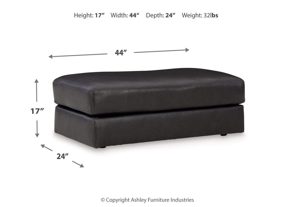 Amiata Chair and Ottoman dimensions