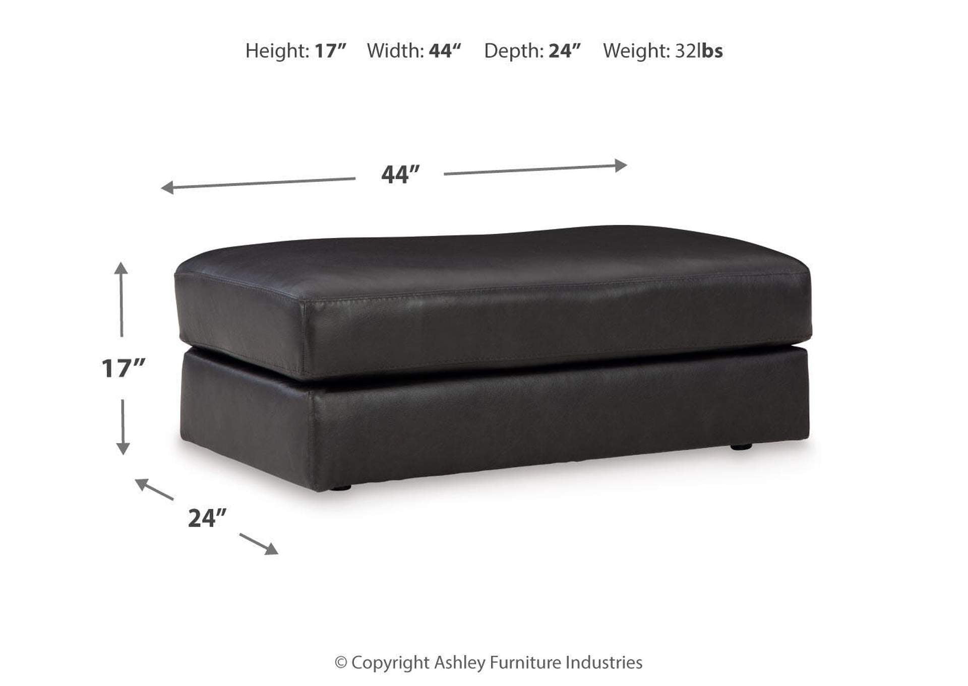 Amiata Sofa, Loveseat, Chair and Ottoman dimensions