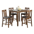 Weston 5-Piece Counter Height Dining Set in brown