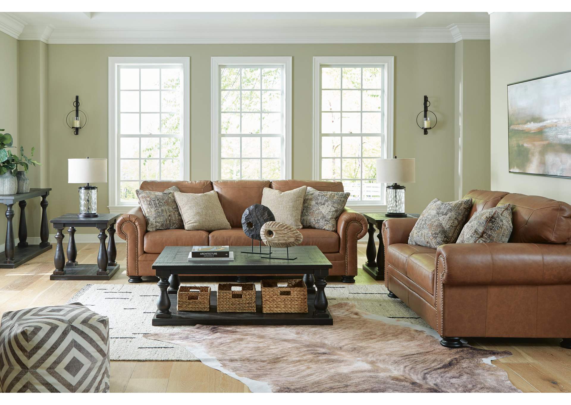 Carianna Leather Sofa and Loveseat