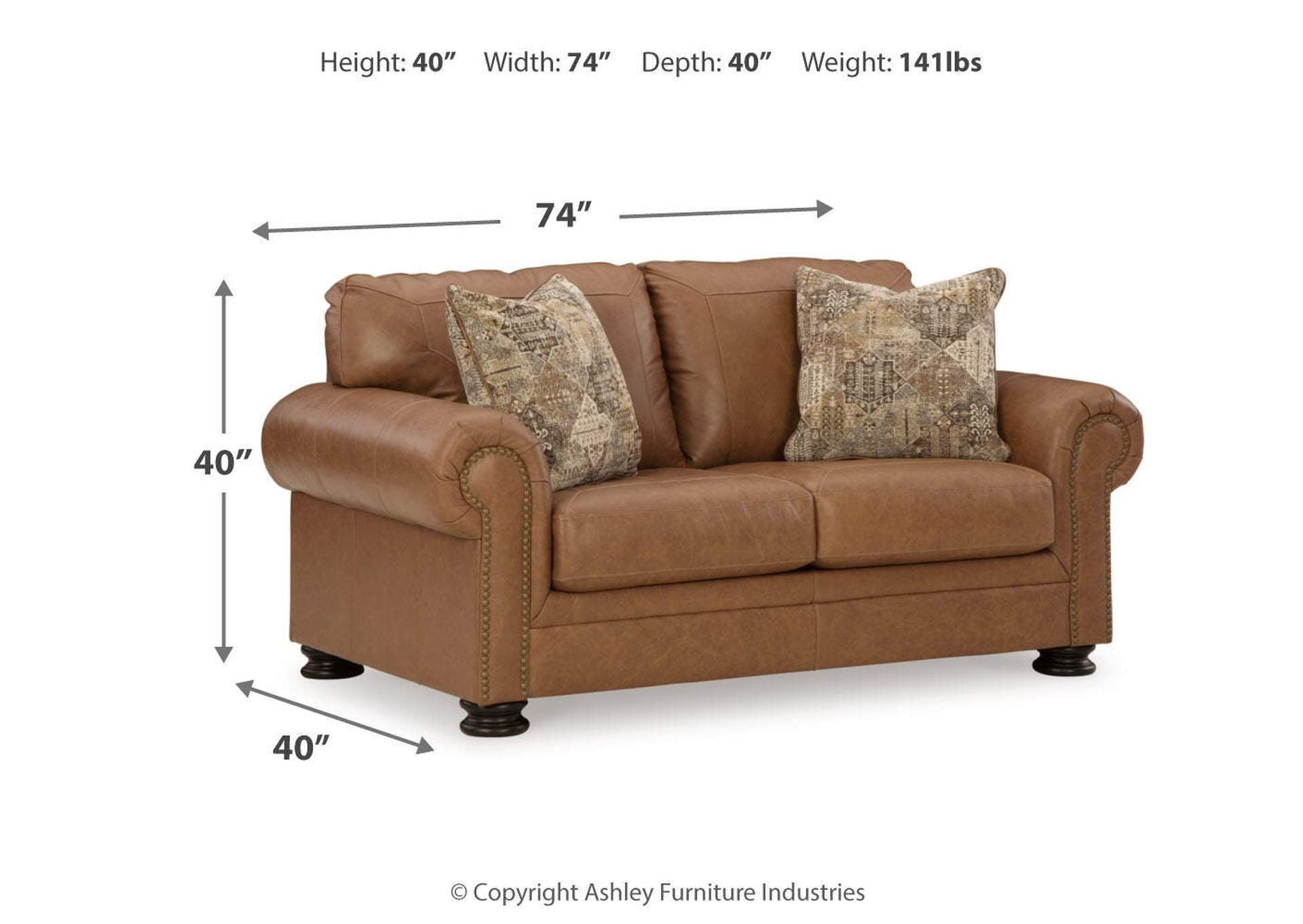 Carianna Loveseat dimensions