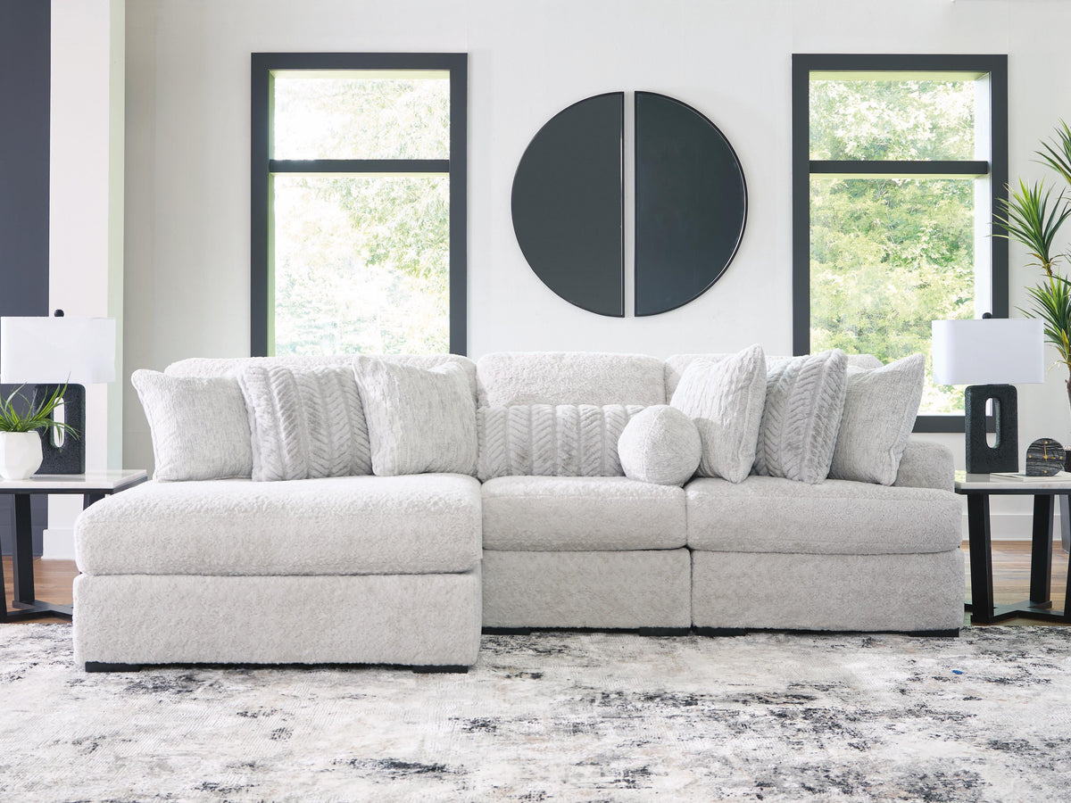 Cuddle Plush sectional, 3-Piece Sectional with Chaise · 125 × 66 × 43 in · PC59106S7, view 2