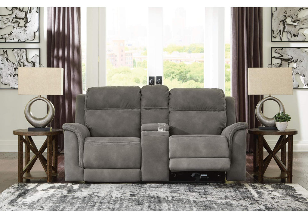 Next-Gen Durapella Power Reclining Loveseat with Console