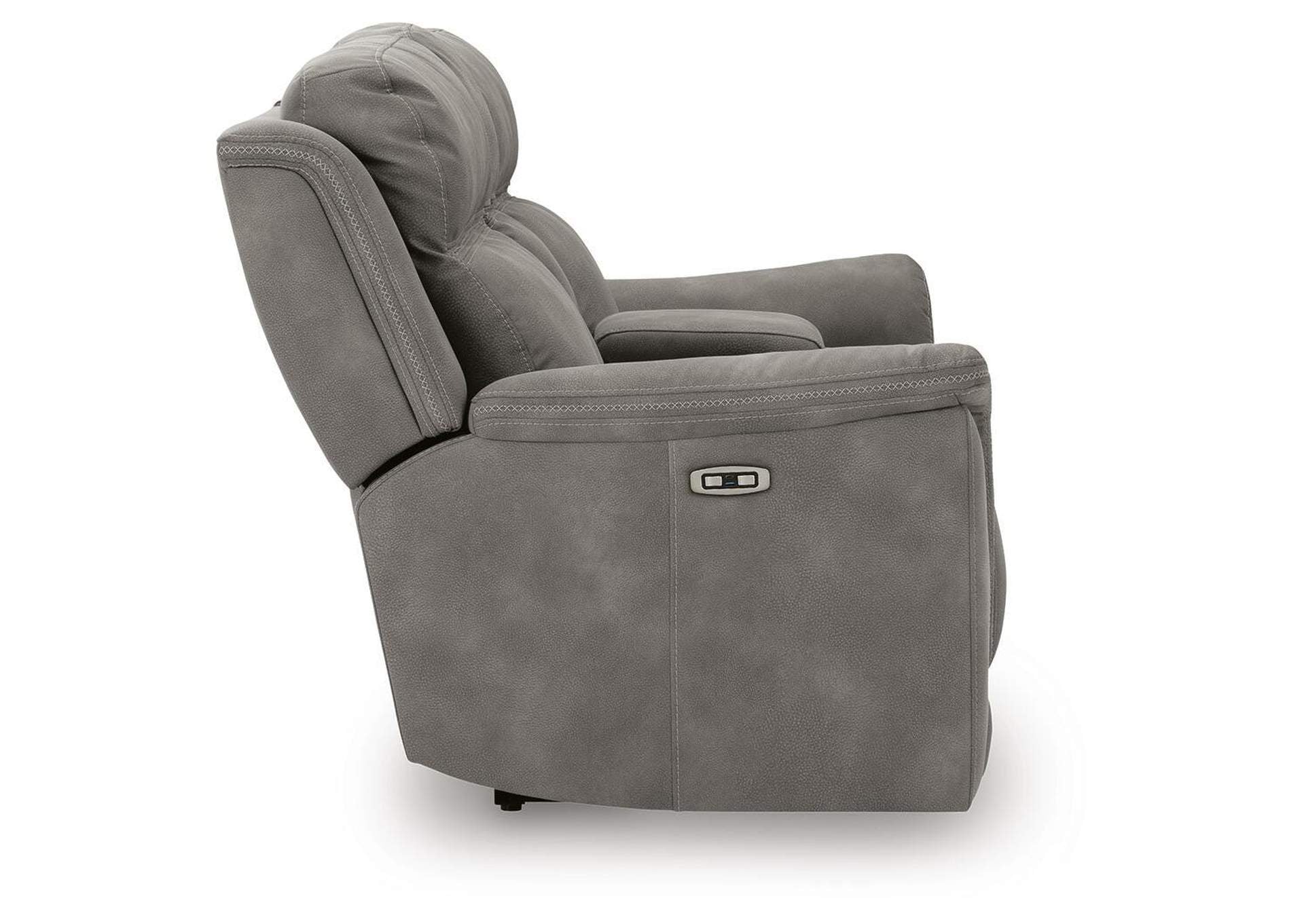 Next-Gen DuraPella Dual Power Reclining Loveseat with Console in Slate — detail 5
