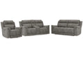 Next-Gen DuraPella Dual Power Reclining Sofa, Console Loveseat and Recliner in Slate — main view