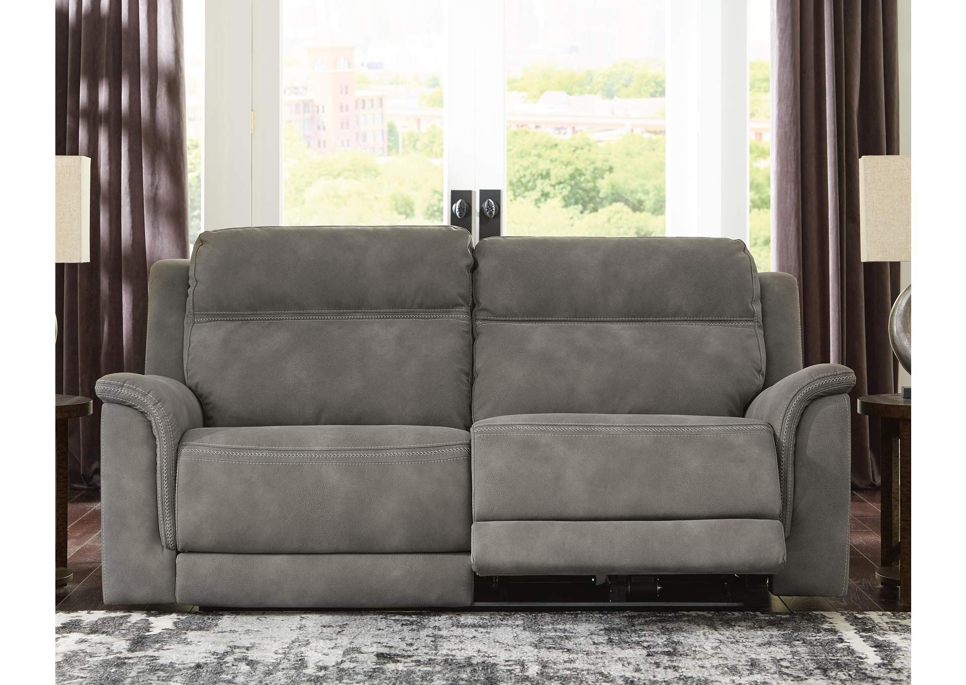 Next-Gen DuraPella Dual Power Reclining Sofa in Slate — detail 6