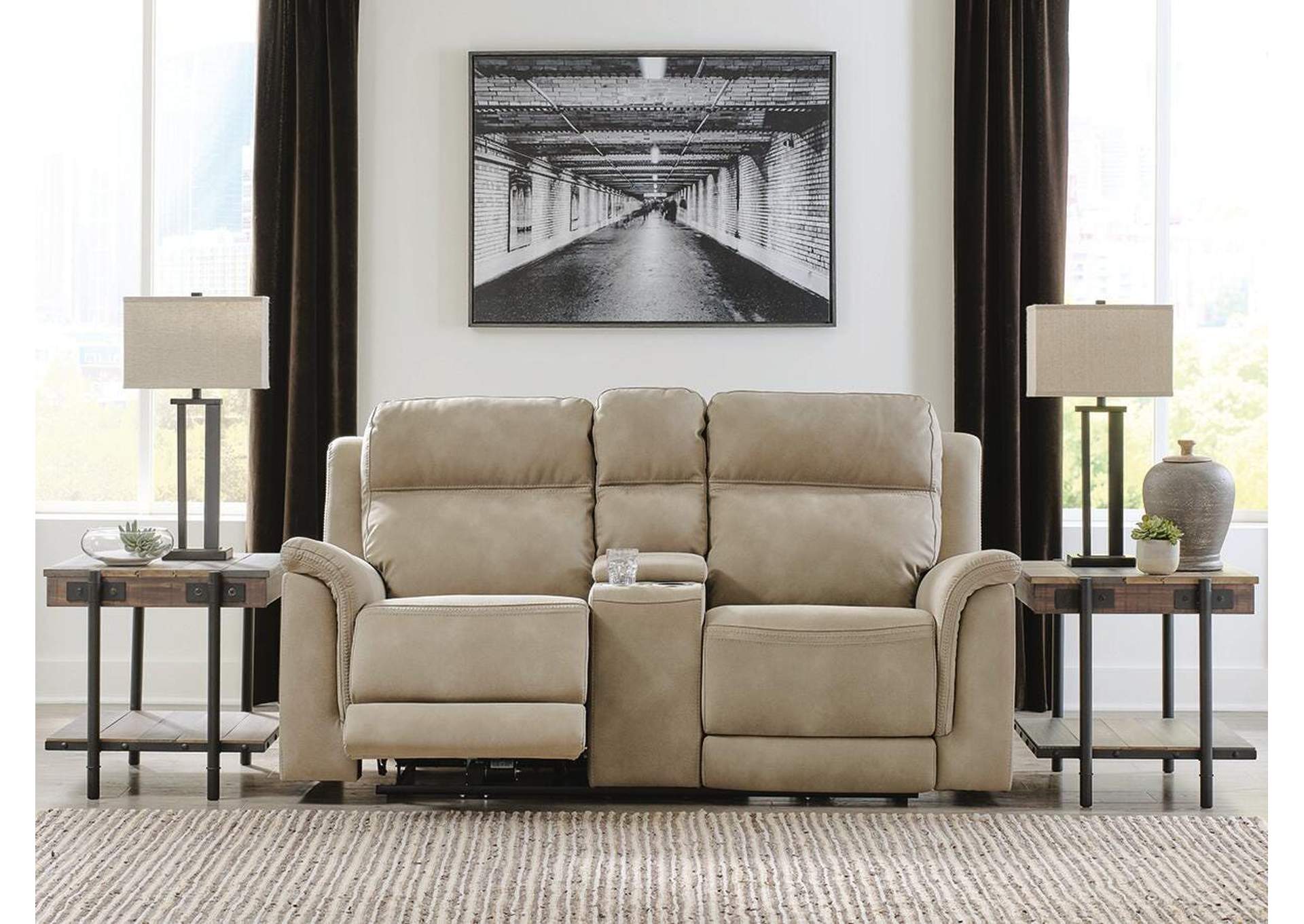 Next-Gen Durapella Power Reclining Loveseat with Console