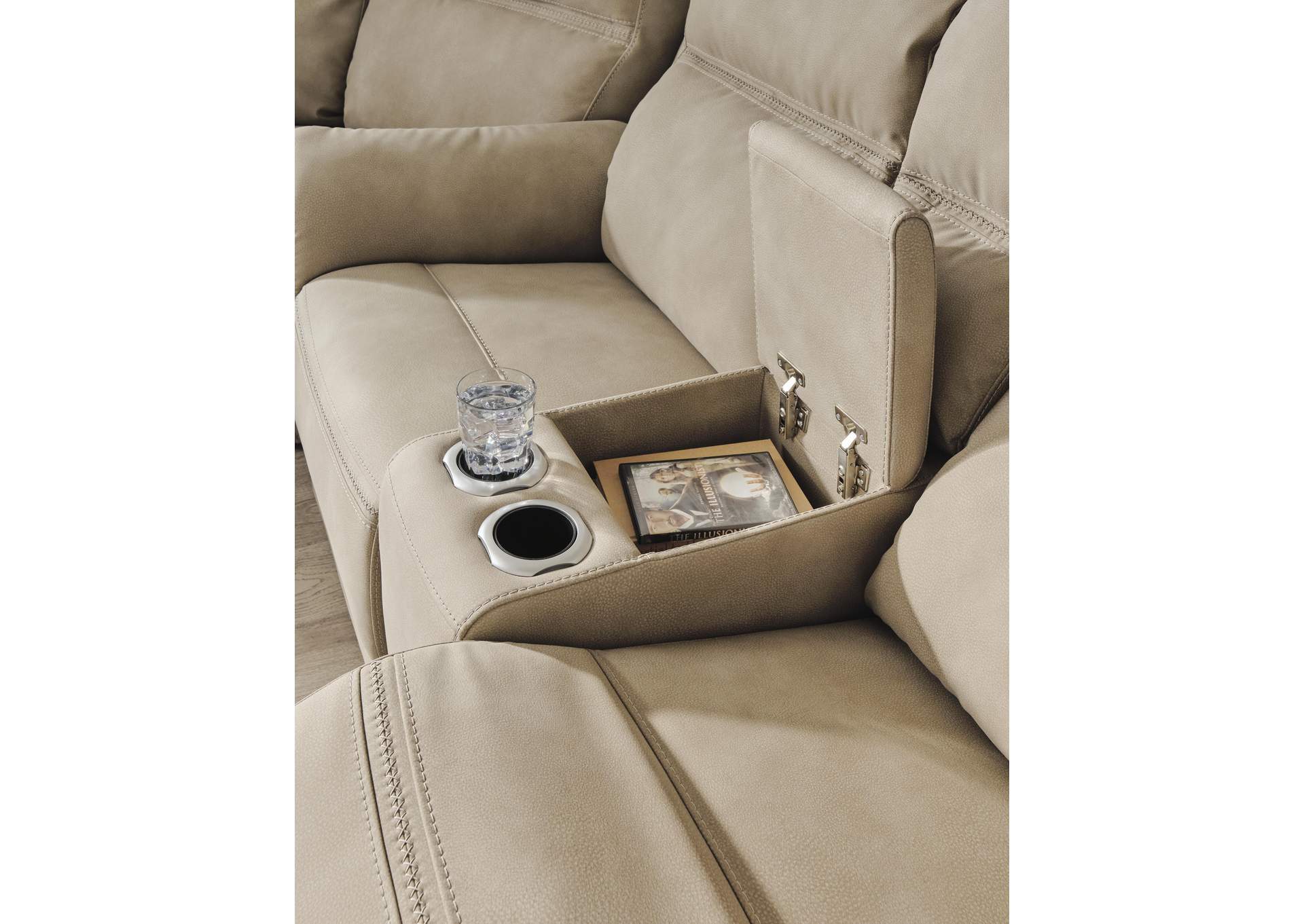 Next-Gen Durapella Power Reclining Loveseat with Console