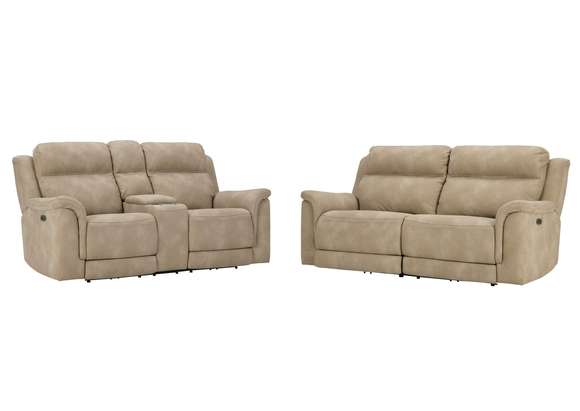 Next-Gen DuraPella Performance Fabric Dual Power Reclining Sofa and Loveseat