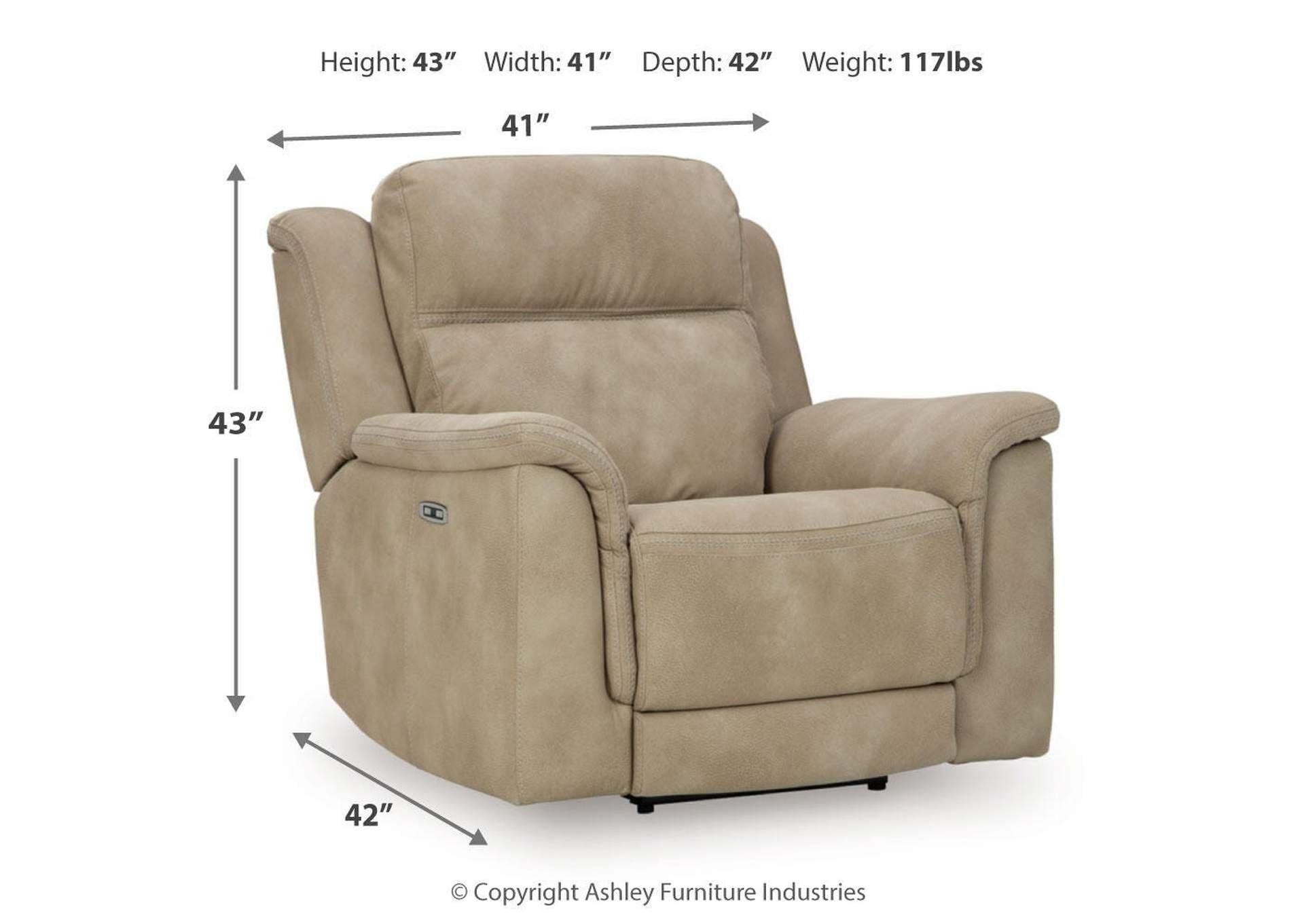 Next-Gen Durapella Power Recliner dimensions