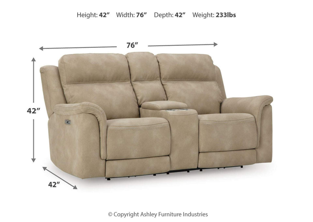Next-Gen Durapella Power Reclining Loveseat with Console dimensions