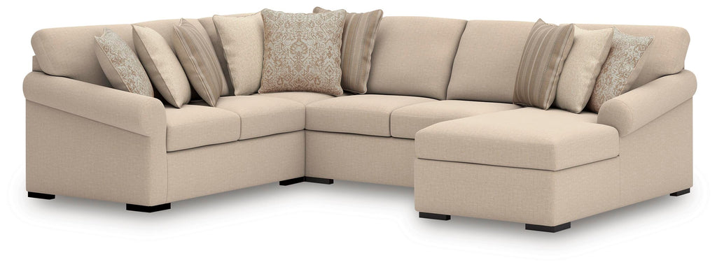 LadyMae sectional, 4-Piece Sectional with Chaise · Right-Facing Chaise · 104 × 132 × 40 in, view 1