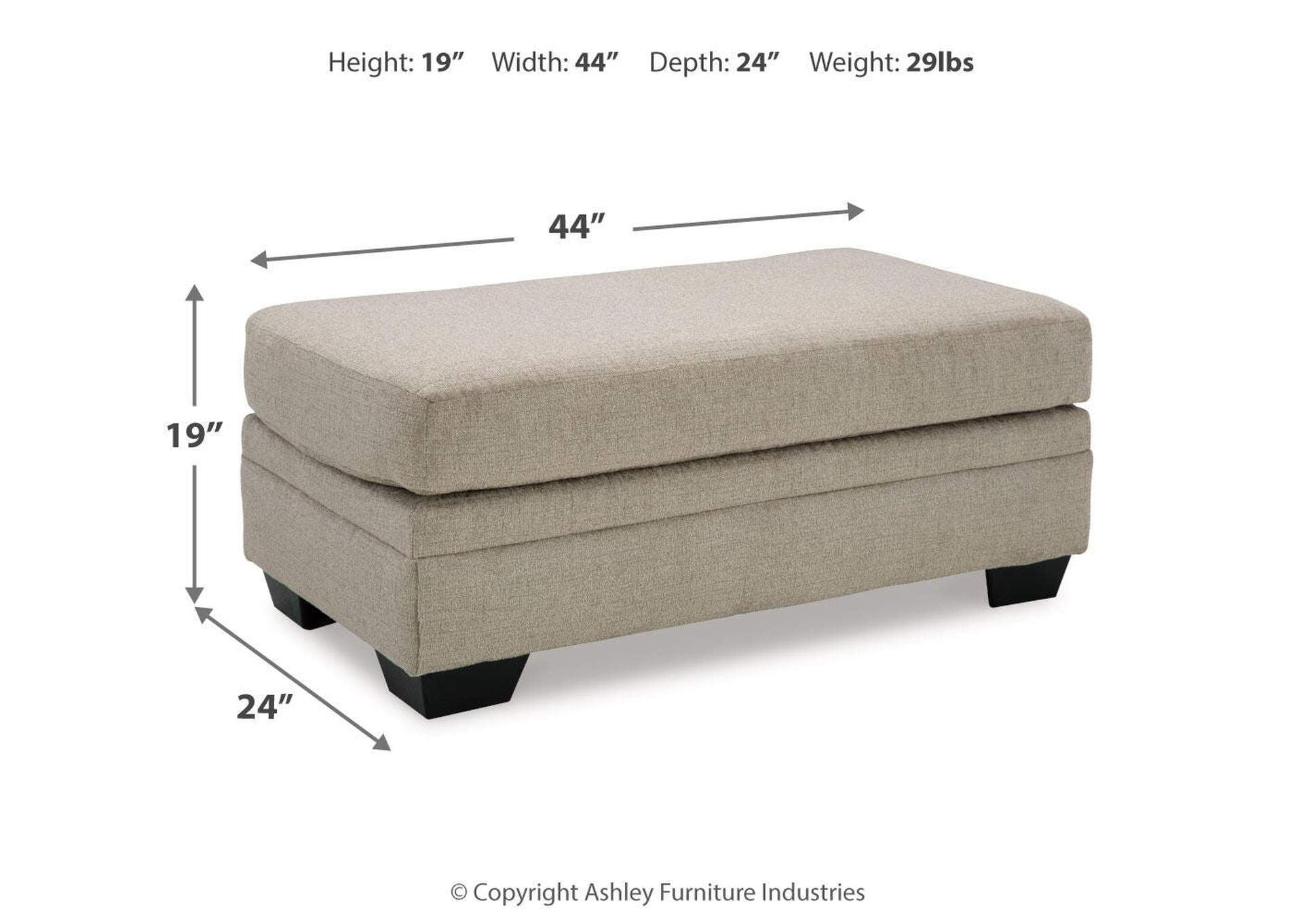 Stonemeade Sofa, Loveseat, Chair and Ottoman dimensions