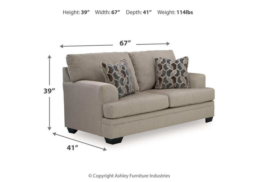 Stonemeade Sofa, Loveseat, Chair and Ottoman dimensions