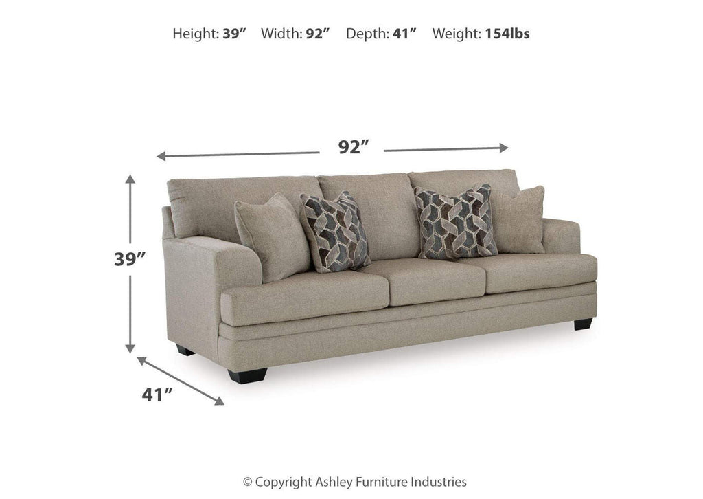 Stonemeade Sofa, Loveseat, Chair and Ottoman dimensions