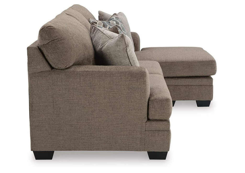 Stonemeade Sofa Chaise, Chair, and Ottoman side view