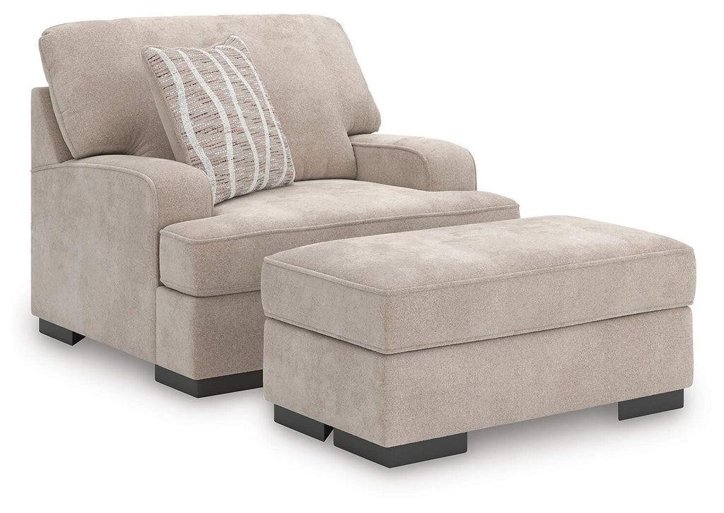 High Profile Chair and Ottoman side view