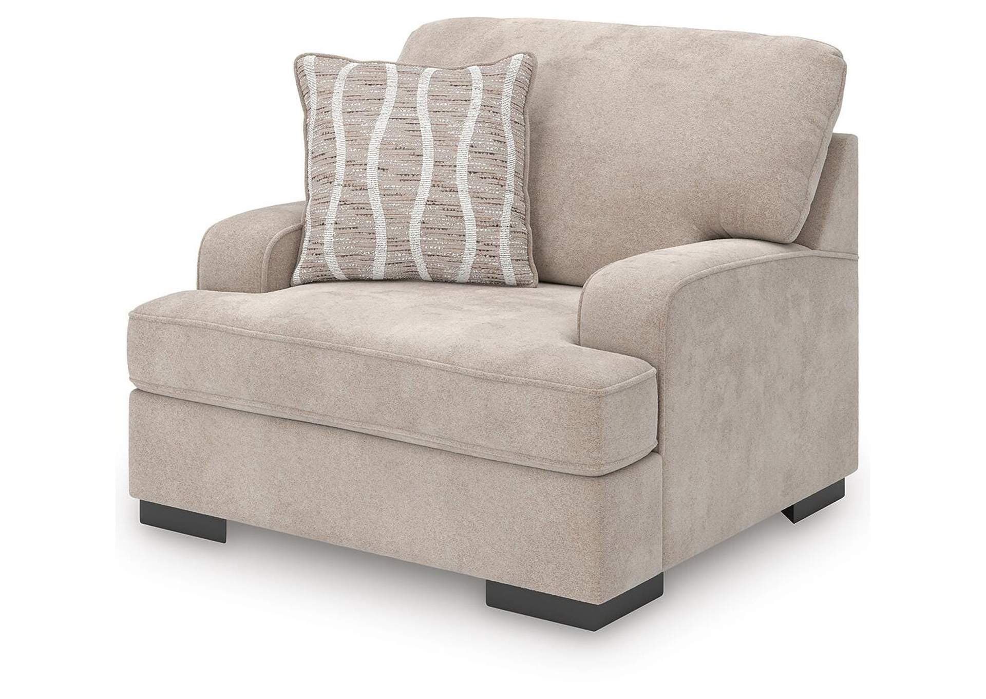 High Profile Chair and Ottoman side view