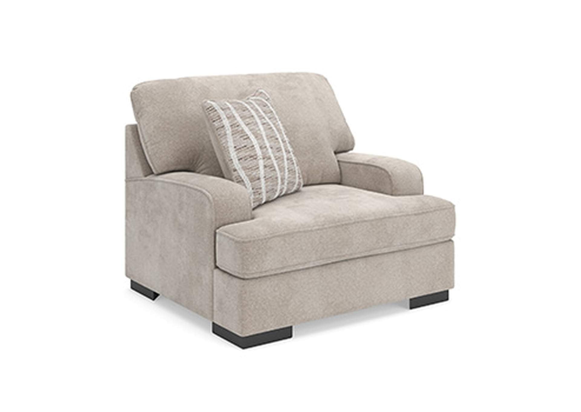 High Profile Chair and Ottoman side view
