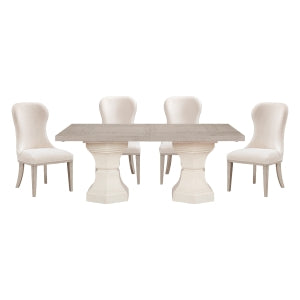 Lofton extendable dining set staged view
