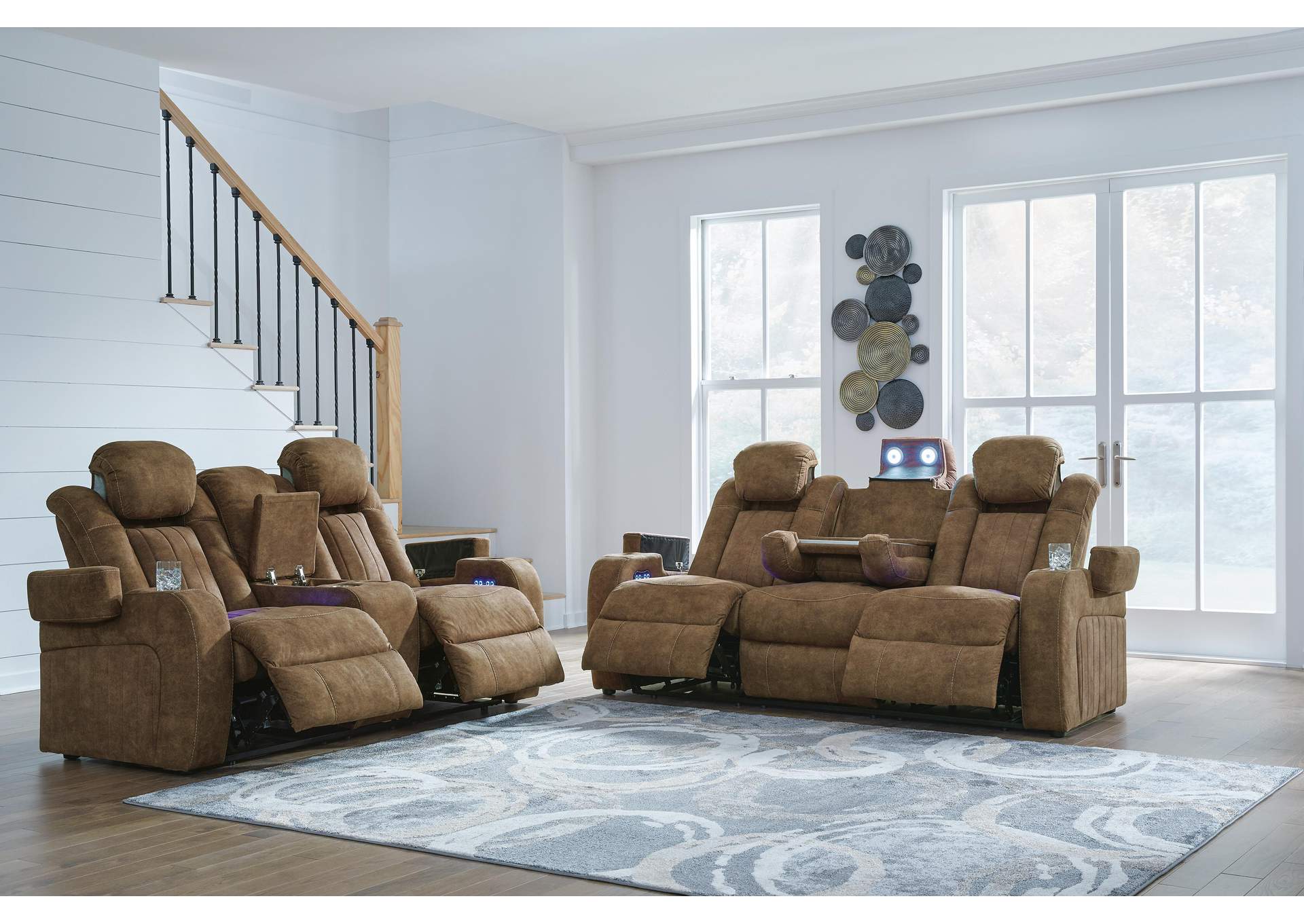Wolfridge Dual Power Reclining Sofa and Loveseat