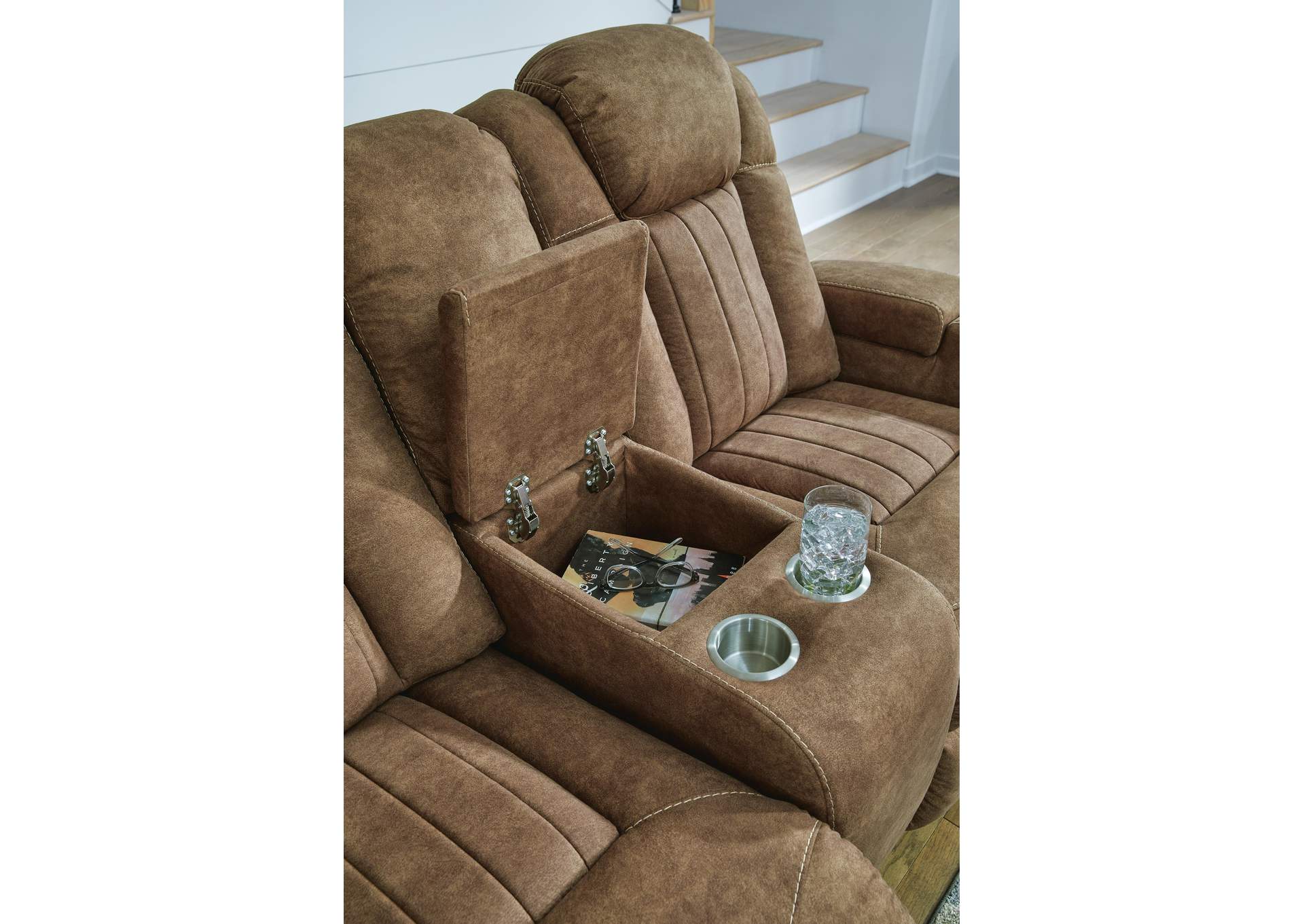 Wolfridge Dual Power Reclining Sofa and Loveseat detail