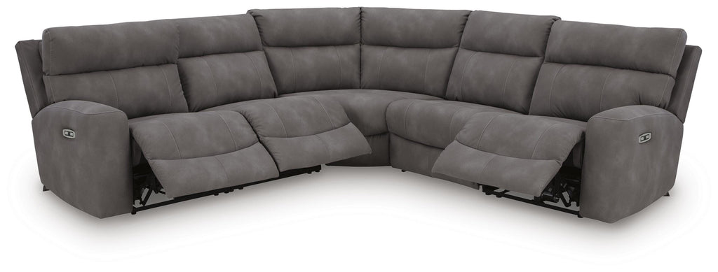 Next-Gen DuraPella 5-Piece Dual Power Reclining Modular Sectional in Slate — detail 2