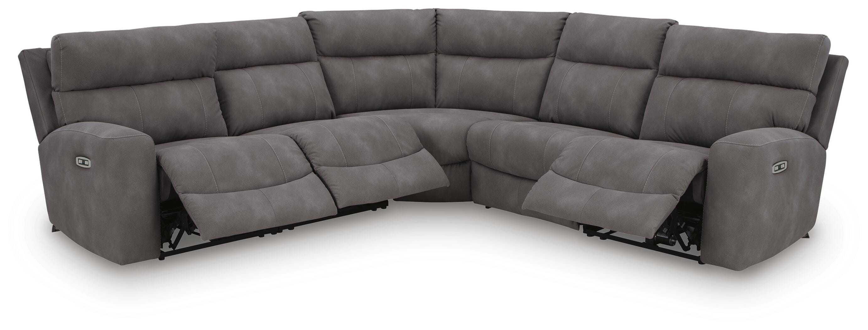 Next-Gen DuraPella 5-Piece Dual Power Reclining Modular Sectional in Slate — detail 2