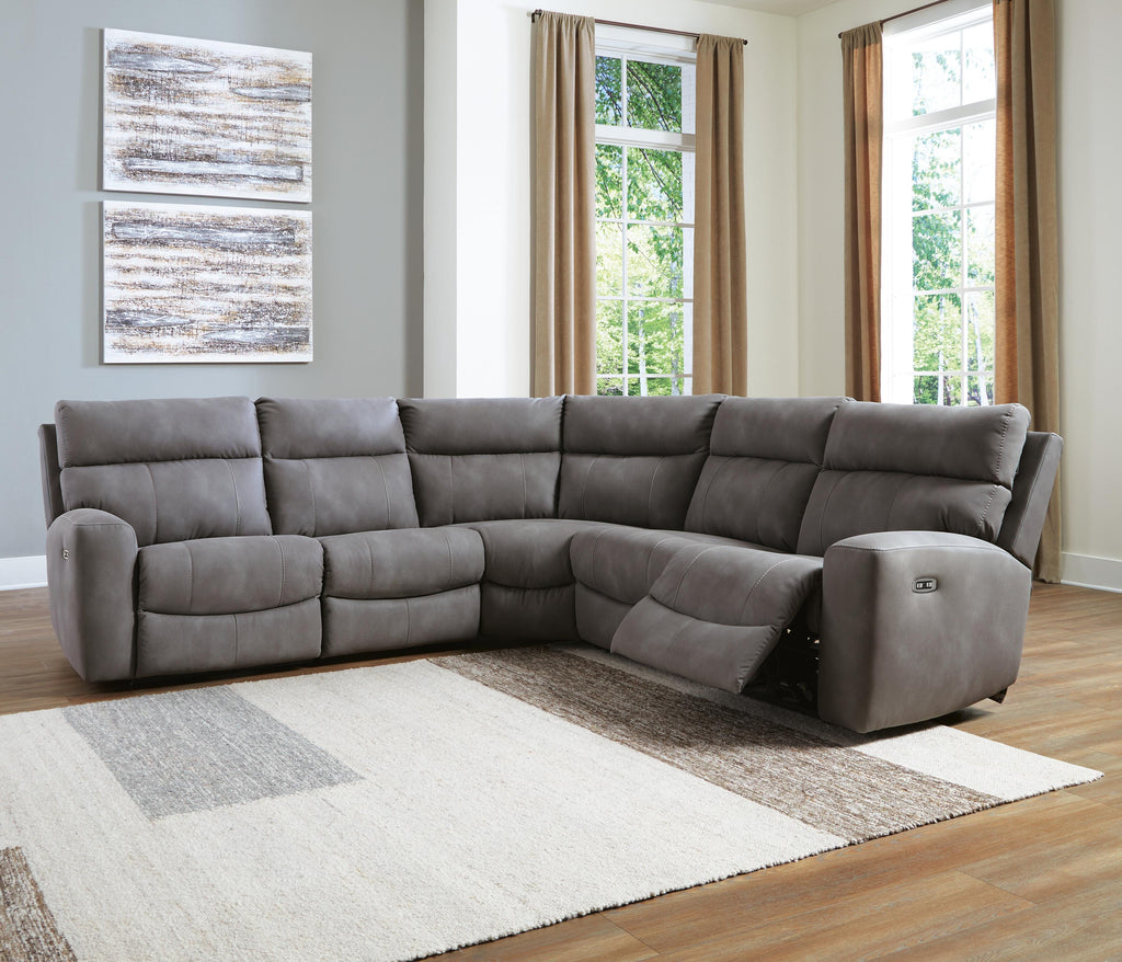 Next-Gen DuraPella 5-Piece Dual Power Reclining Modular Sectional in Slate — detail 3