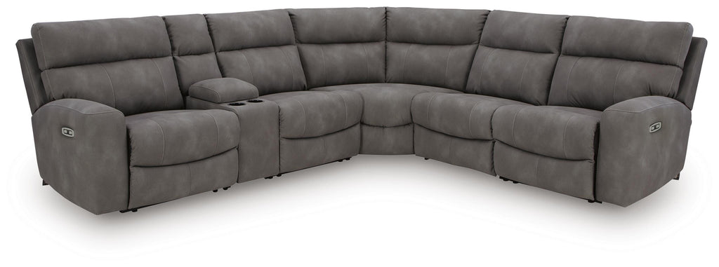 Next-Gen DuraPella 6-Piece Dual Power Reclining Modular Sectional with Console in Slate — main view