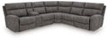 Next-Gen DuraPella 6-Piece Dual Power Reclining Modular Sectional with Console in Slate — main view