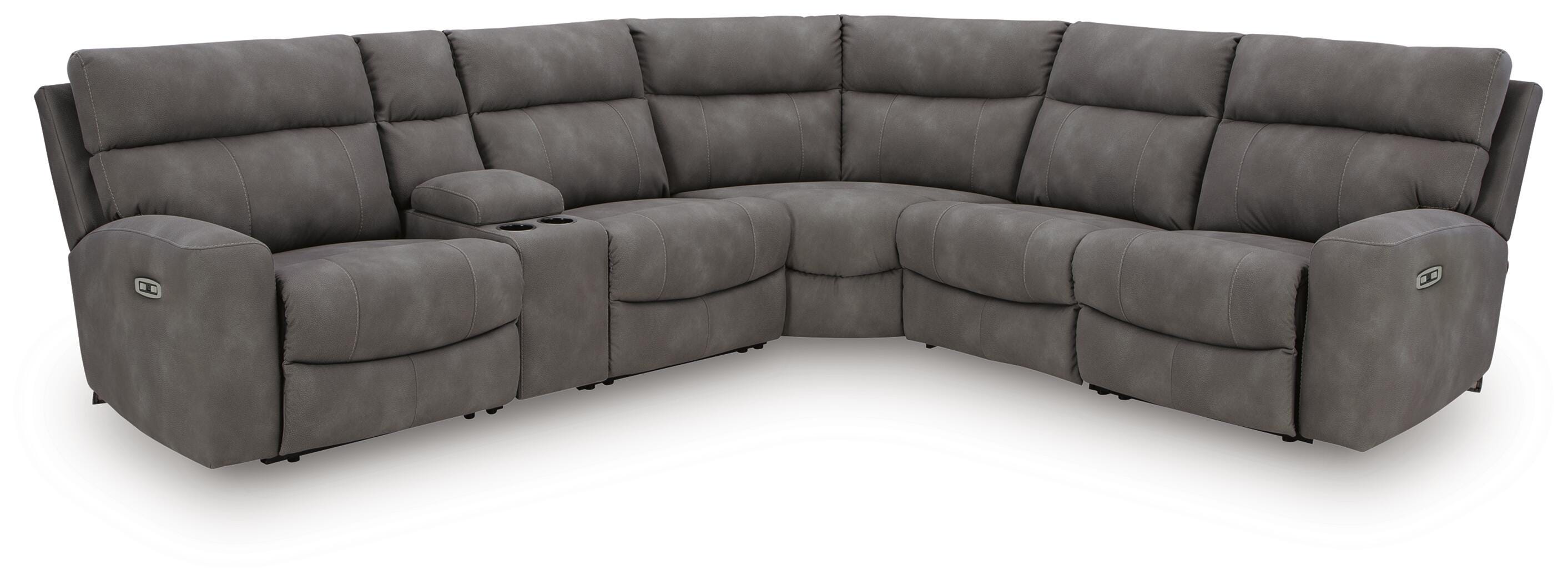 Next-Gen DuraPella 6-Piece Dual Power Reclining Modular Sectional with Console in Slate — main view