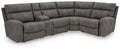Next-Gen DuraPella 5-Piece Dual Power Reclining Modular Sectional with Console in Slate — main view
