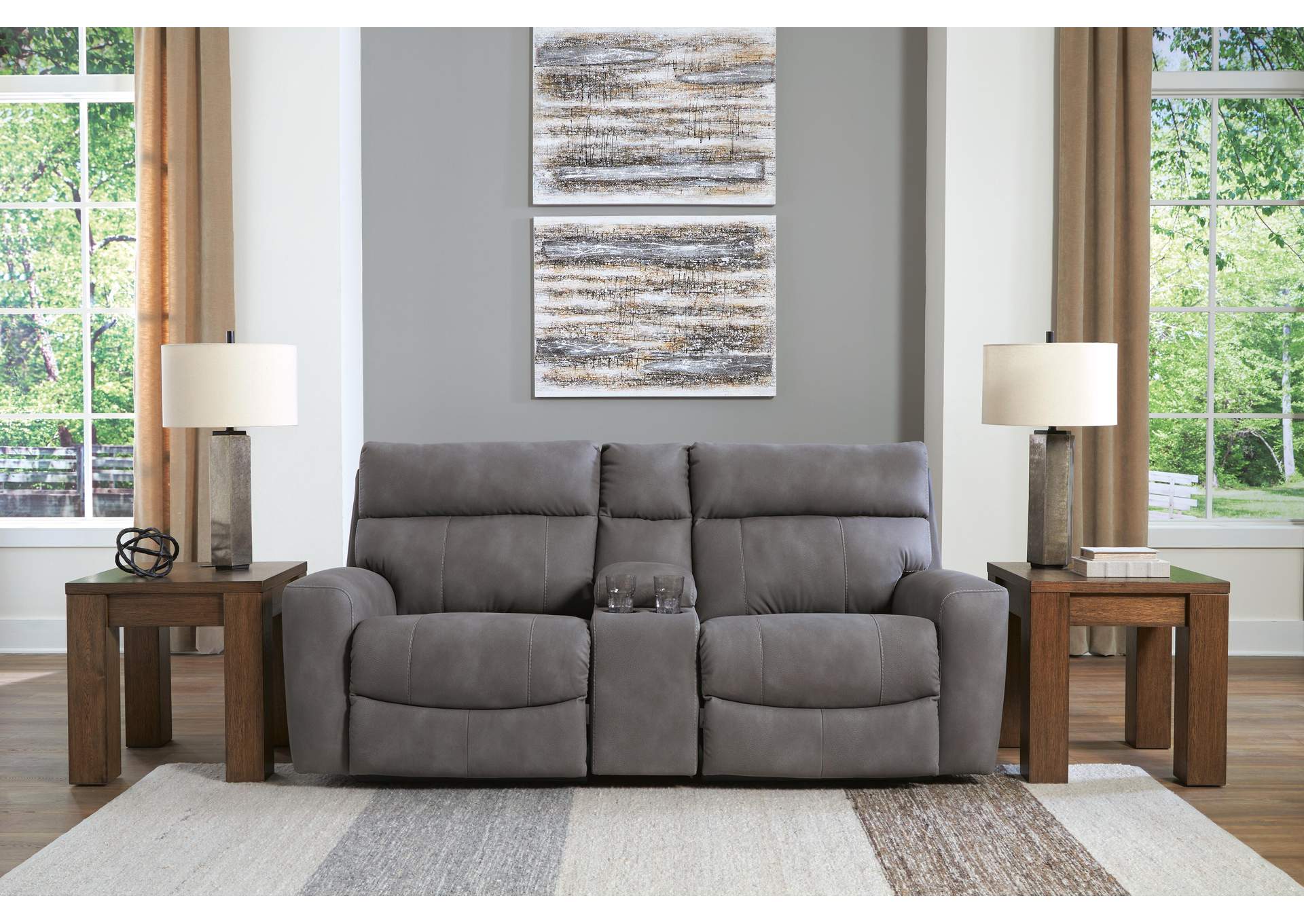 Next-Gen DuraPella Performance Fabric Dual Power Reclining Loveseat Set fabric detail