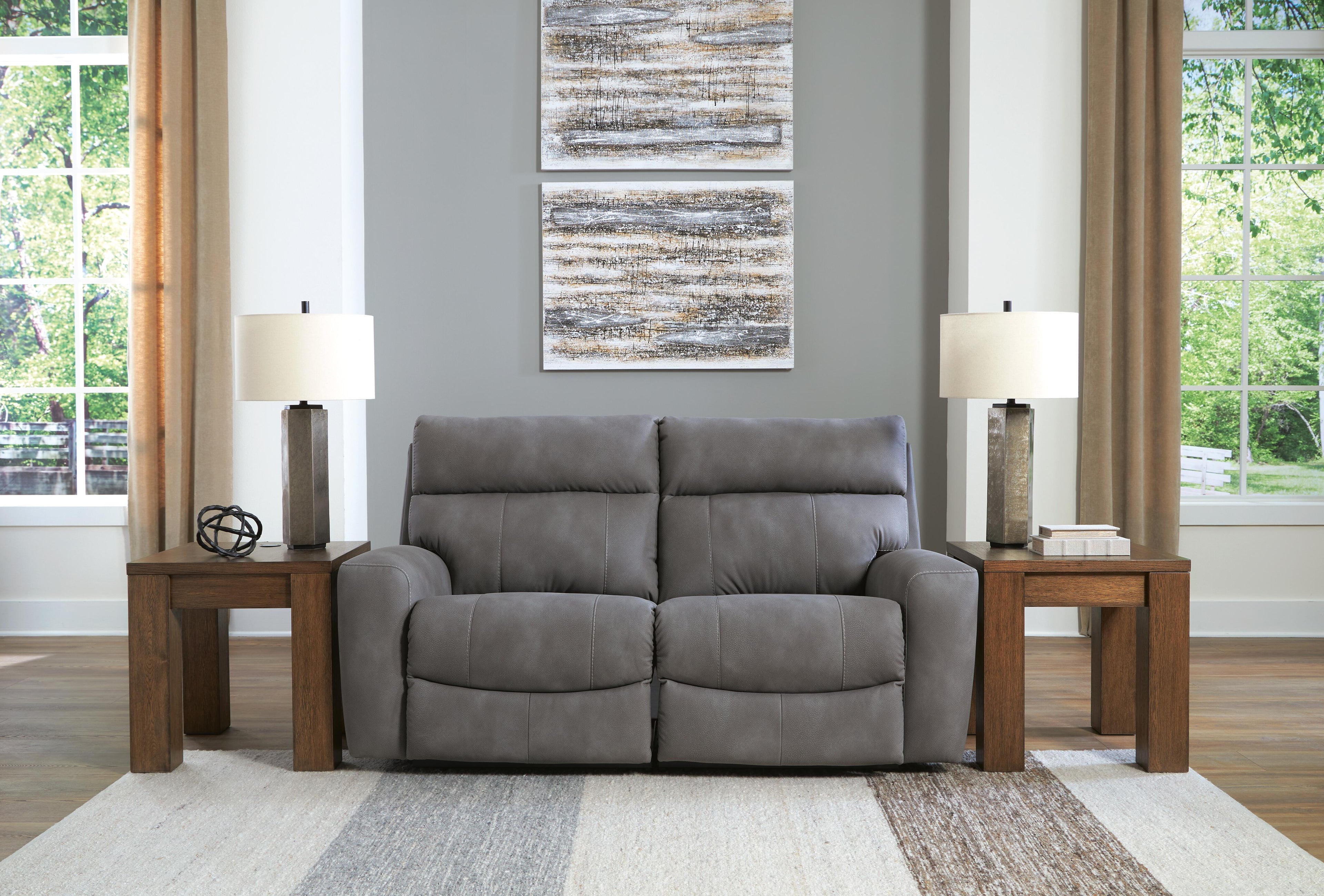 Next-Gen DuraPella 2-Piece Dual Power Reclining Modular Loveseat in Slate — detail 2