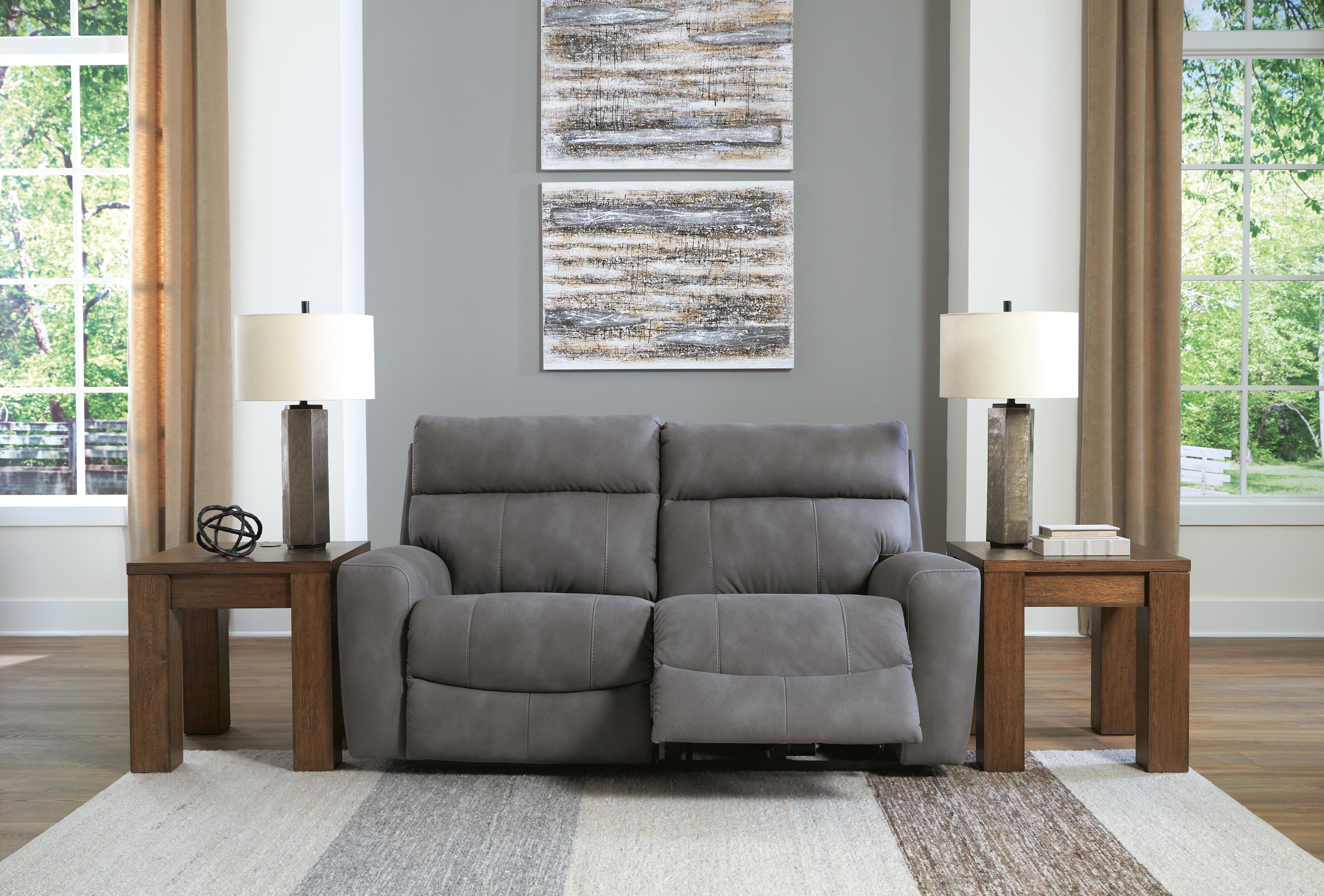 Next-Gen DuraPella 2-Piece Dual Power Reclining Modular Loveseat in Slate — detail 3